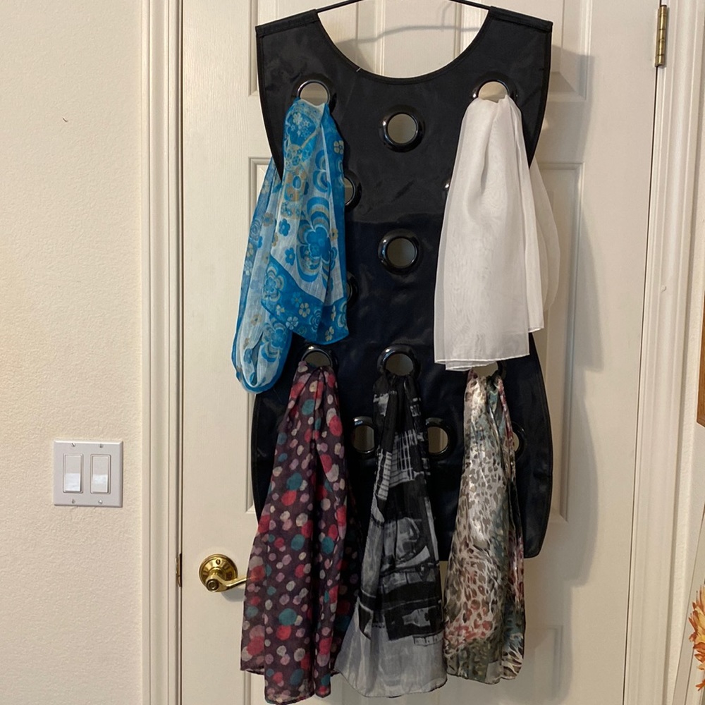 Hanging scarf organizer/scarves